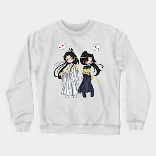 Chibi Fanart Husky and his white Cat Shizun - Mo Ran and Chu wanning Crewneck Sweatshirt